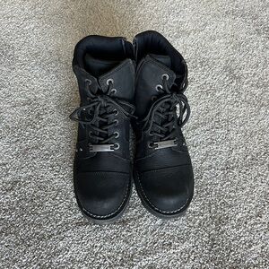 Harley-Davidson Black Leather Lace-Up Boots WOMEN'S OAKLEIGH RIDING BOOTS